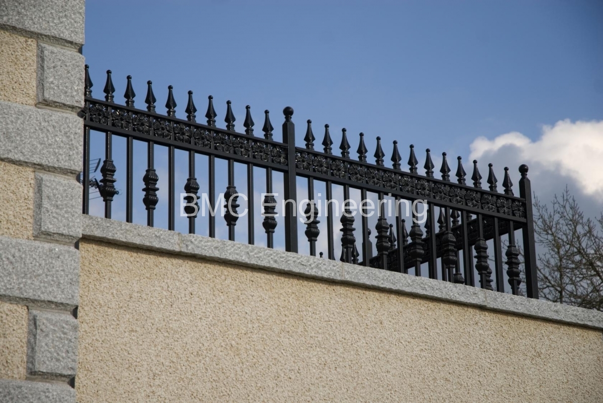 Terrace Balustrade with Ornate Finials and Floral Frieze