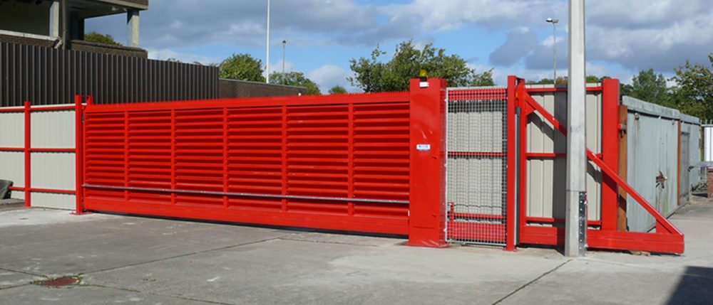 Heavy-Duty Red Cantilever Sliding Gate