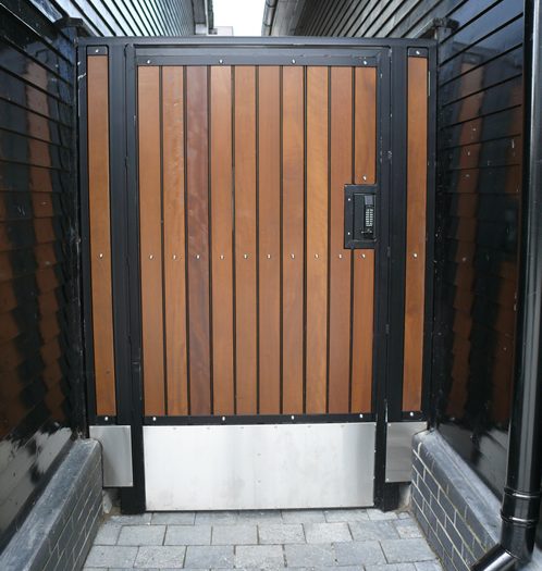 Secure Keypad Pedestrian Gate with Timber Infill