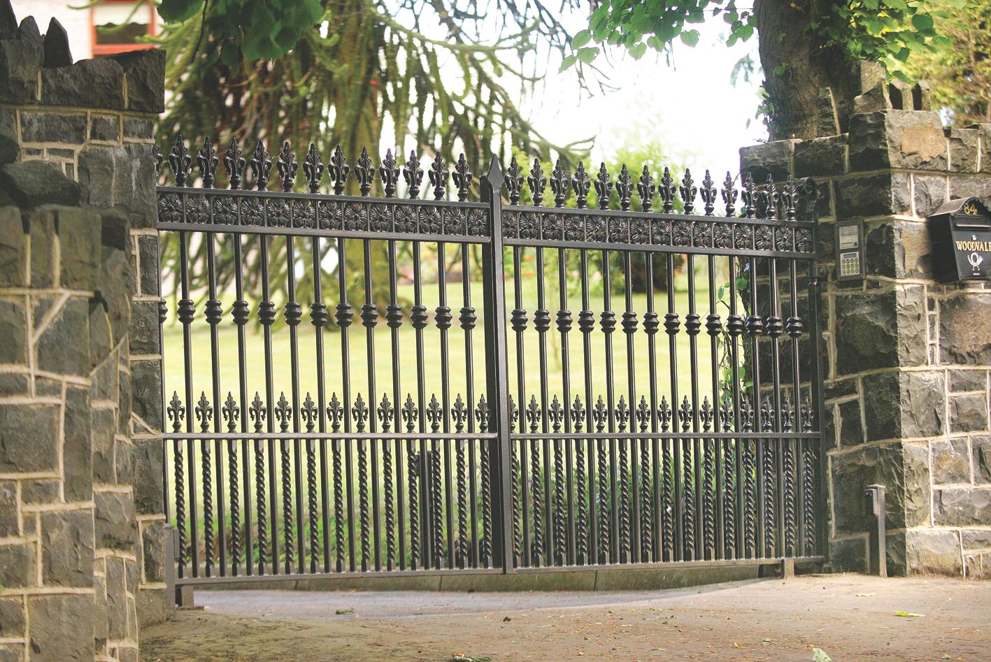 Victorian-Style Ornate Residential Driveway Gate
