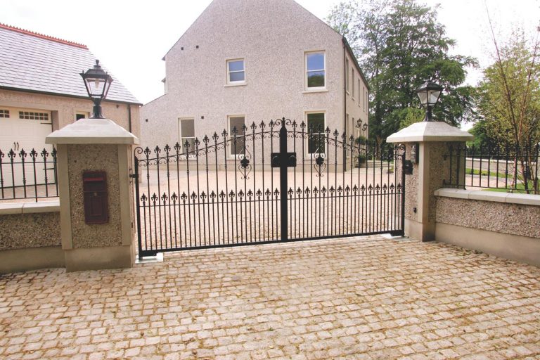 Elegant Arched Wrought-Iron Entrance Gates