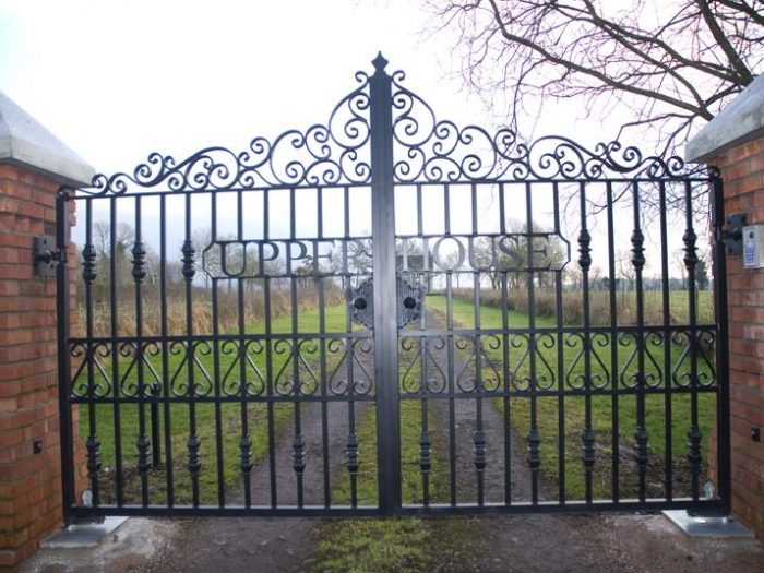 Custom Wrought Iron Entrance Gates with Personalized House Name