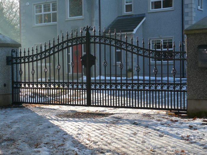 Ornamental Arched Wrought Iron Driveway Gates