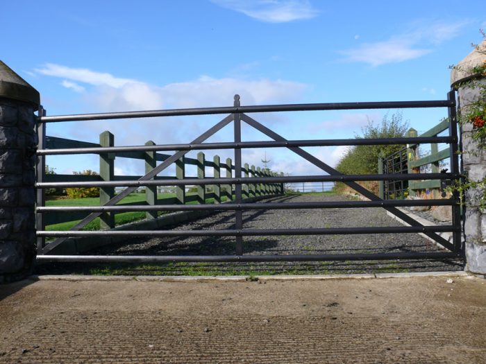 Traditional Metal Five-Bar Field Gate for Rural Entrances