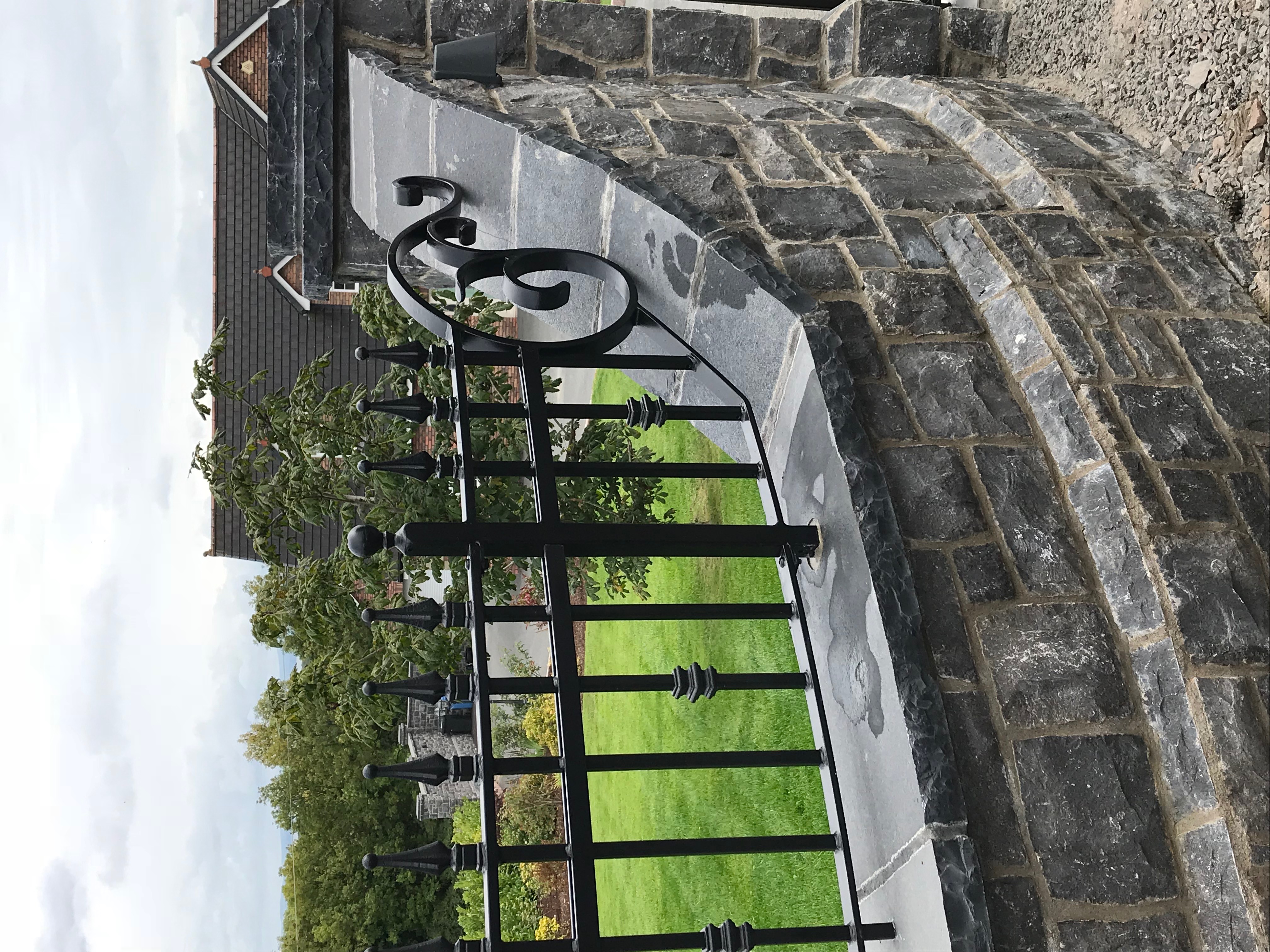 Decorative Wrought Iron Railings for Stone Perimeter Walls