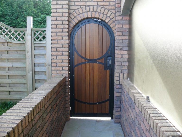 Modern Arched Timber & Steel Security Gate