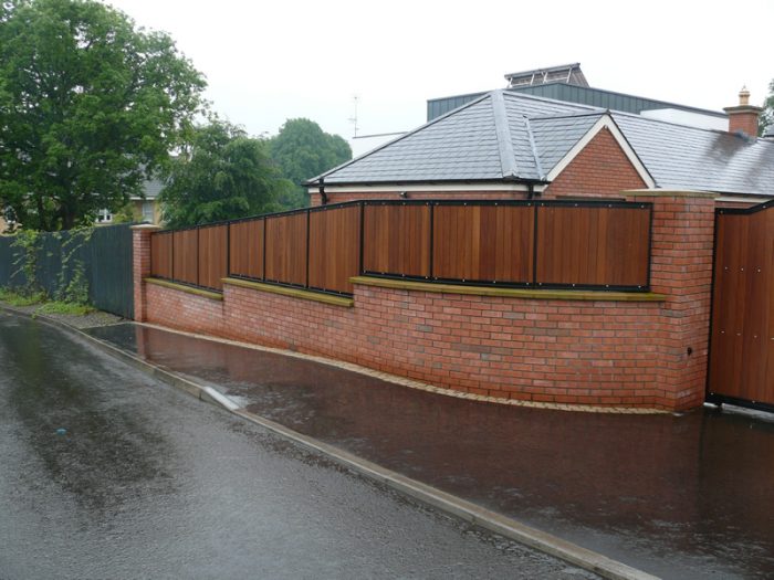 Modern Timber Infill Privacy Wall Railings