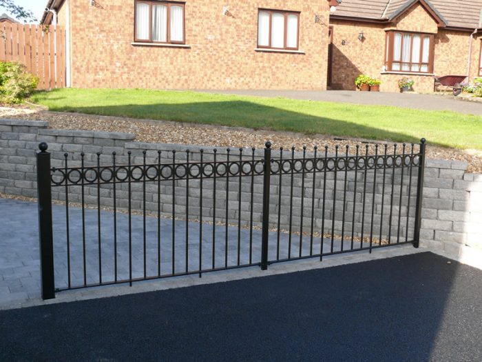 Bespoke Black Steel Driveway Perimeter Railings