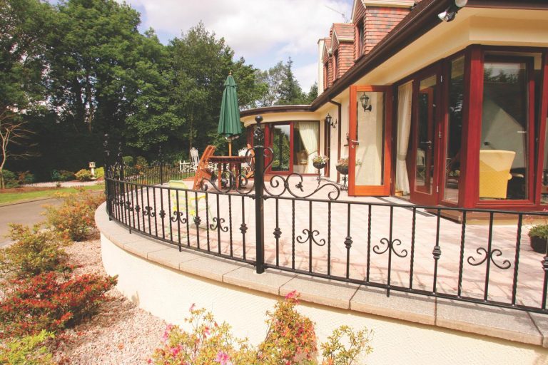 Decorative Wrought Iron Patio Railings with Ornate Scrollwork