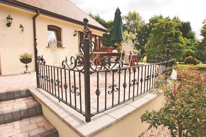 Ornate Wrought Iron Terrace Railings with Decorative Finials