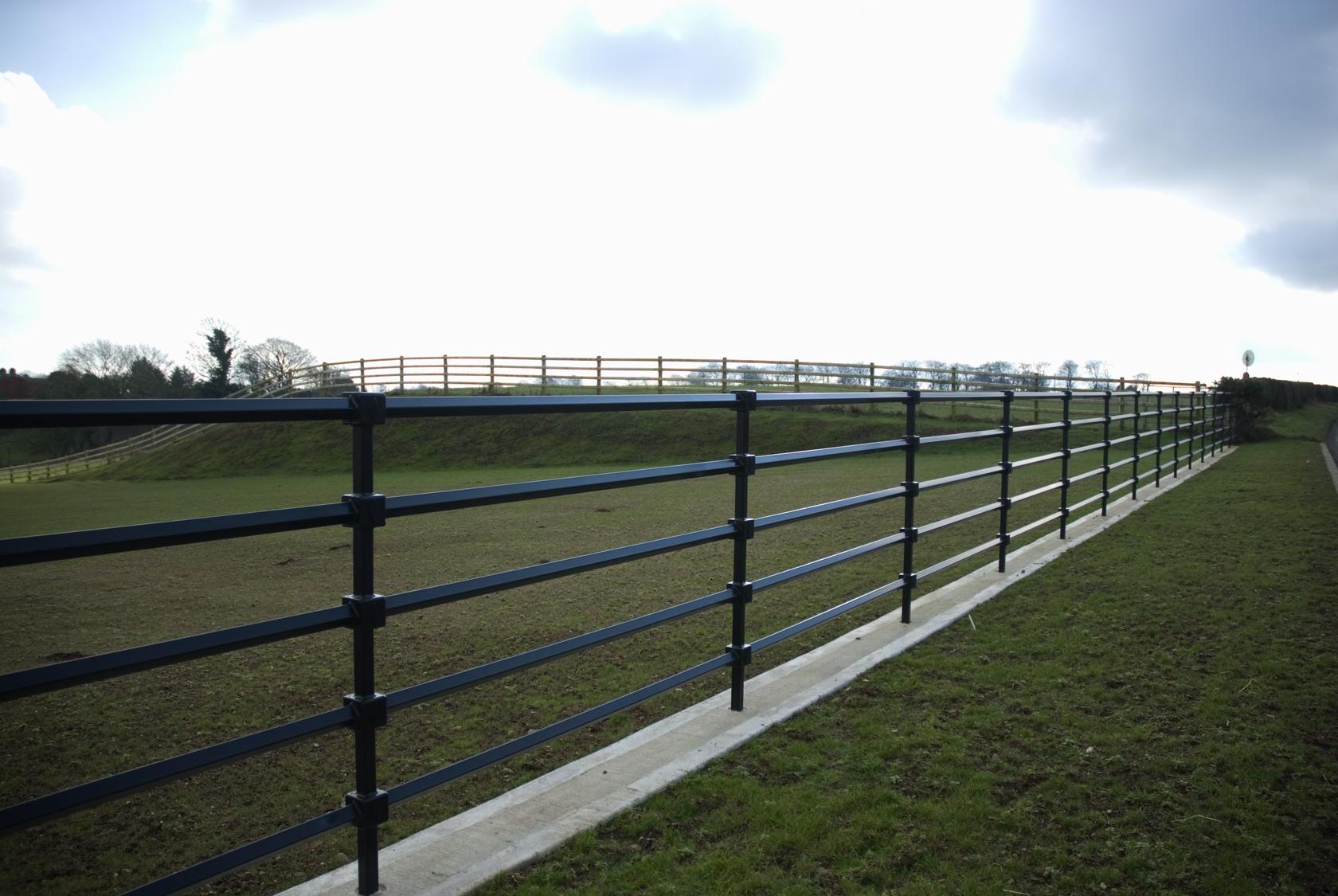 Heavy-Duty Steel Post and Rail Estate Fencing