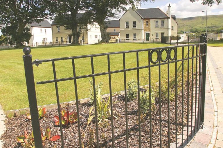 Modern Flat-Top Estate Railings with Decorative Circular Motifs