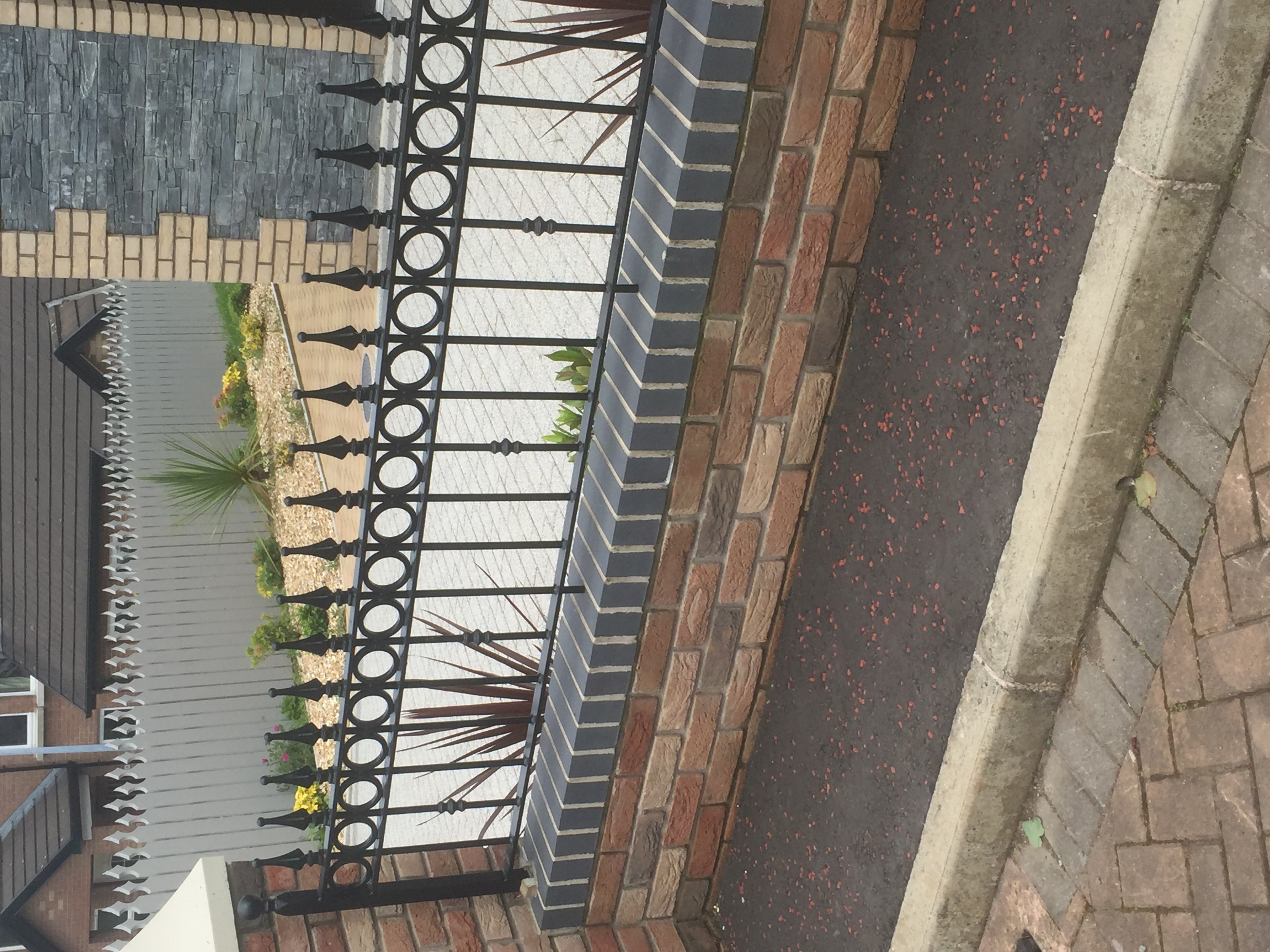 Decorative Wrought Iron Railings with Circular and Spear Finials