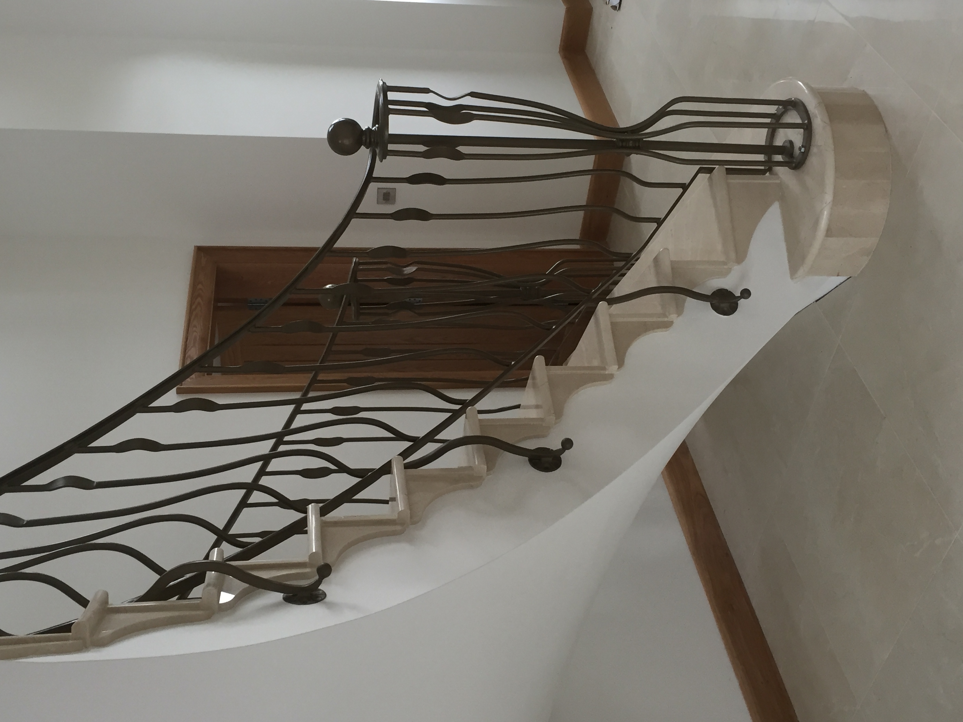 Hand-Forged Wrought Iron Interior Staircase Balustrade