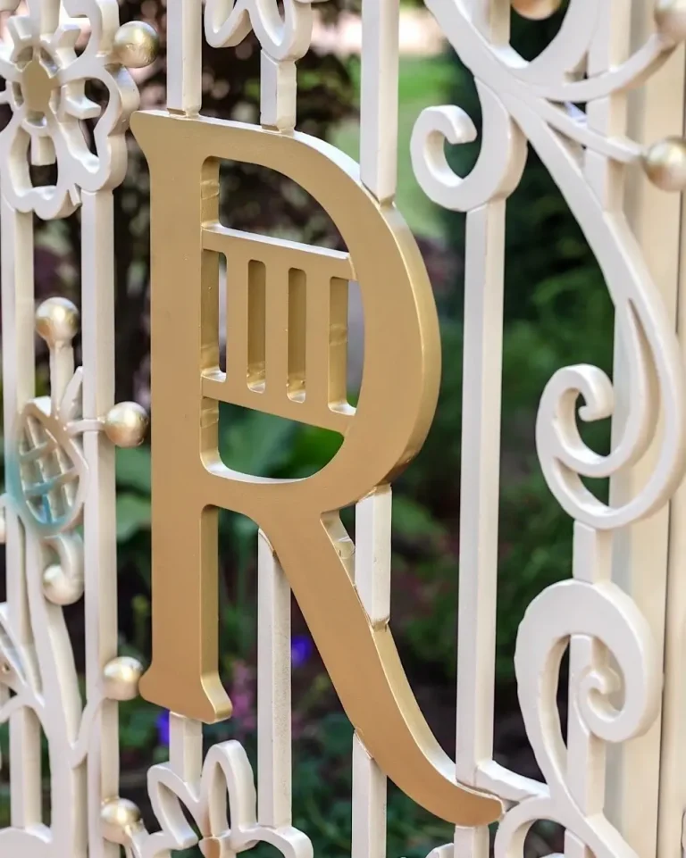 Custom Gold Monogrammed Gate Detail