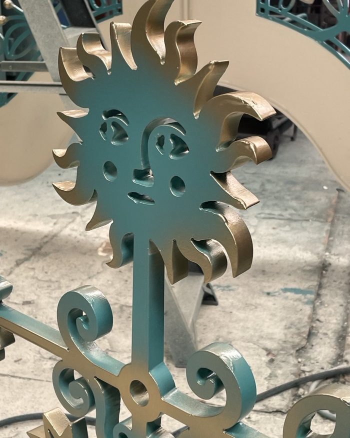 Bespoke Sun Motif Wrought Iron Finial