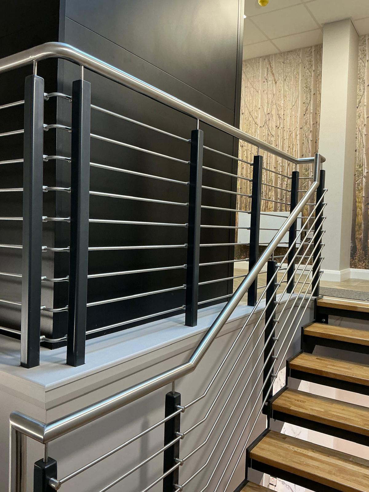 Modern Steel Staircase with Timber Treads and Stainless Balustrade